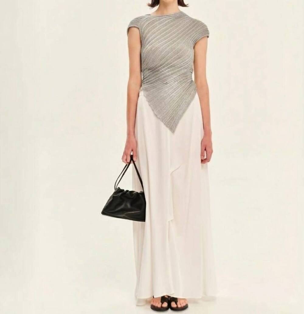 NEW KOURBELA sparkling staples knit top in silver